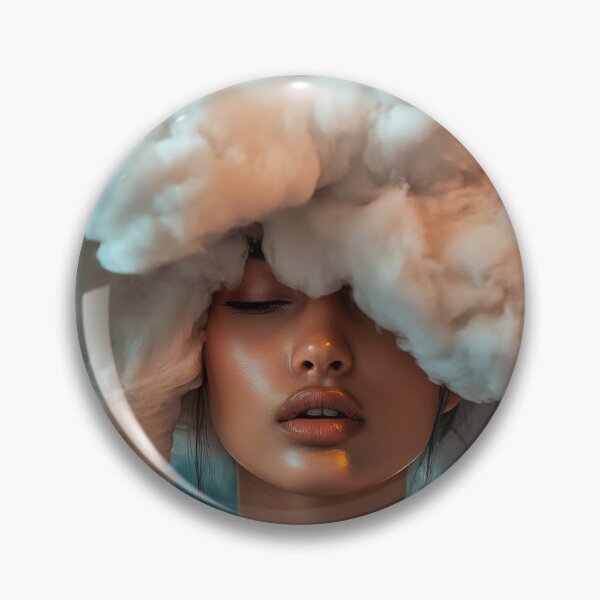 Item preview, A woman poses with a striking cloud-like hairstyle, blending art and fashion in a creative way, with soft lighting enhancing her features. designed and sold by anytka.