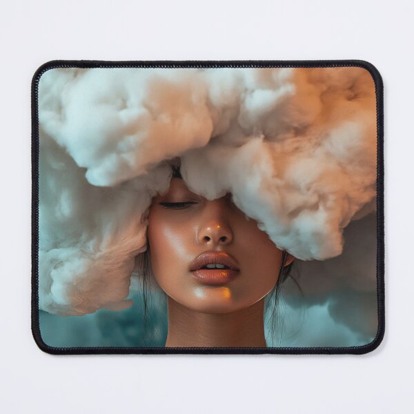Item preview, A woman poses with a striking cloud-like hairstyle, blending art and fashion in a creative way, with soft lighting enhancing her features. designed and sold by anytka.