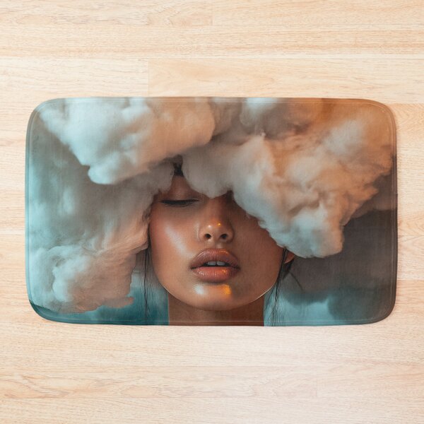Item preview, A woman poses with a striking cloud-like hairstyle, blending art and fashion in a creative way, with soft lighting enhancing her features. designed and sold by anytka.