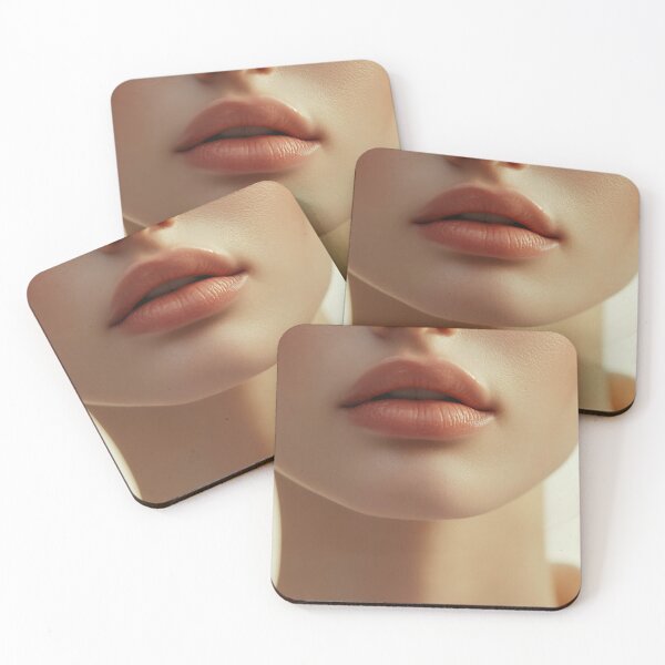 Item preview, A close-up view of full, well-defined lips illuminated by soft natural light, creating a serene and inviting ambiance. designed and sold by anytka.