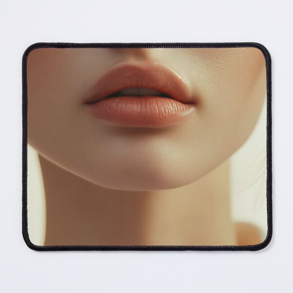 Item preview, A close-up view of full, well-defined lips illuminated by soft natural light, creating a serene and inviting ambiance. designed and sold by anytka.