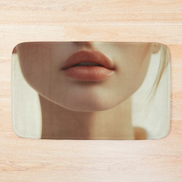 Item preview, A close-up view of full, well-defined lips illuminated by soft natural light, creating a serene and inviting ambiance. designed and sold by anytka.