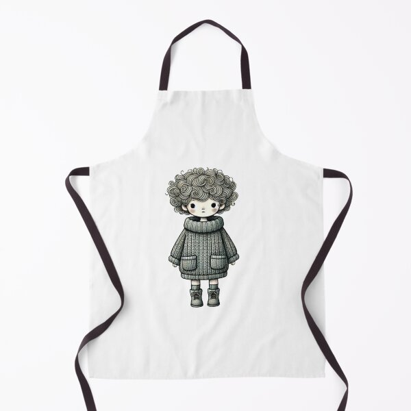 Item preview, Cozy Curly Haired Doll - Minimalistic Winter Charm designed and sold by EllsLittleStore.