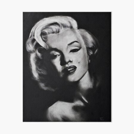 Marilyn Monroe Charcoal Drawing Art Board Print