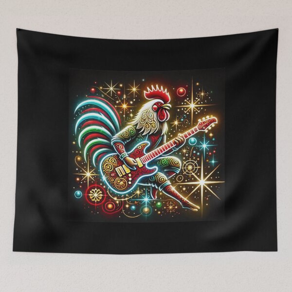 Item preview, Rocker Rooster - Guitar and Glowing Colors designed and sold by ATOTI.