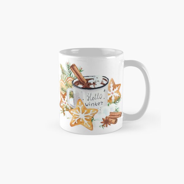 Item preview, Hello Winter Hot Chocolate Mug with Gingerbread Cookies designed and sold by silviaol.