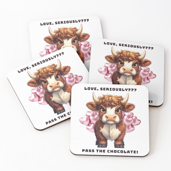 Item preview, Grumpy Highland Cow Valentine's Day  designed and sold by QuirkyChicArts.