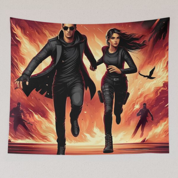 Item preview, "Fire Escape Duo:Dynamic Action Art" designed and sold by Adellisa.