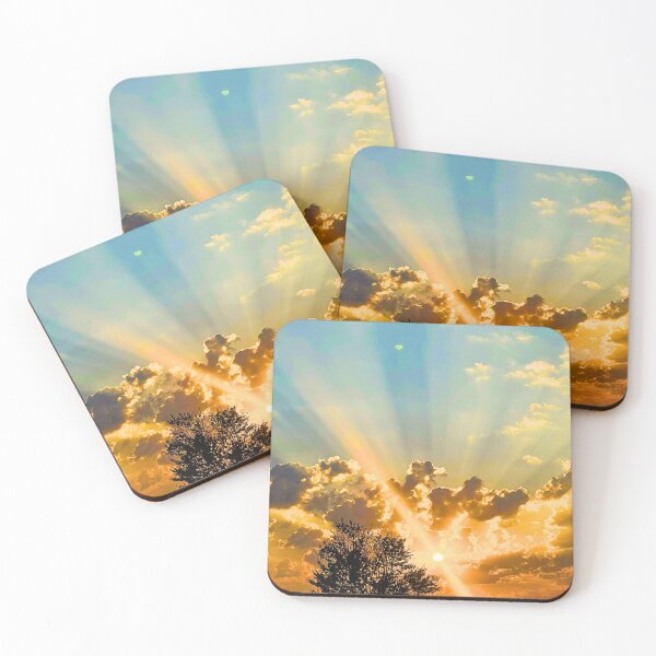 Item preview, Golden Rays Piercing Through Clouds- A Serene Evening Sky designed and sold by Adellisa.