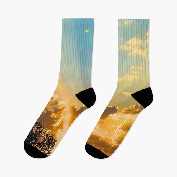 Item preview, Golden Rays Piercing Through Clouds- A Serene Evening Sky designed and sold by Adellisa.