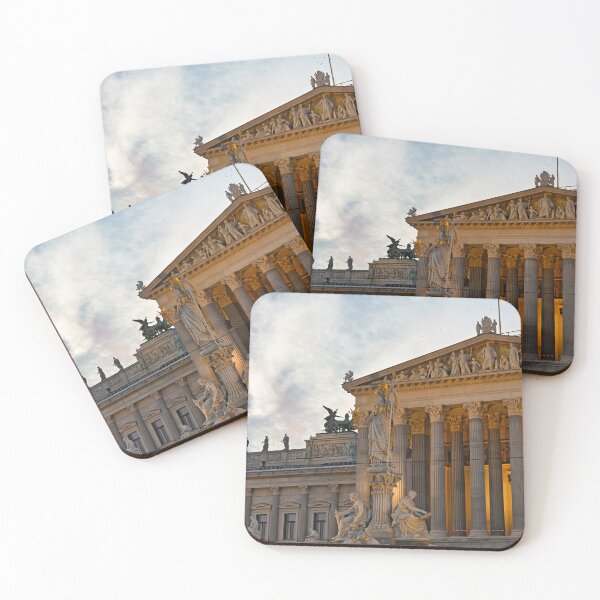 Item preview, Pallas Athena statue in front of Austrian Parliament in Vienna sunset designed and sold by goceris.