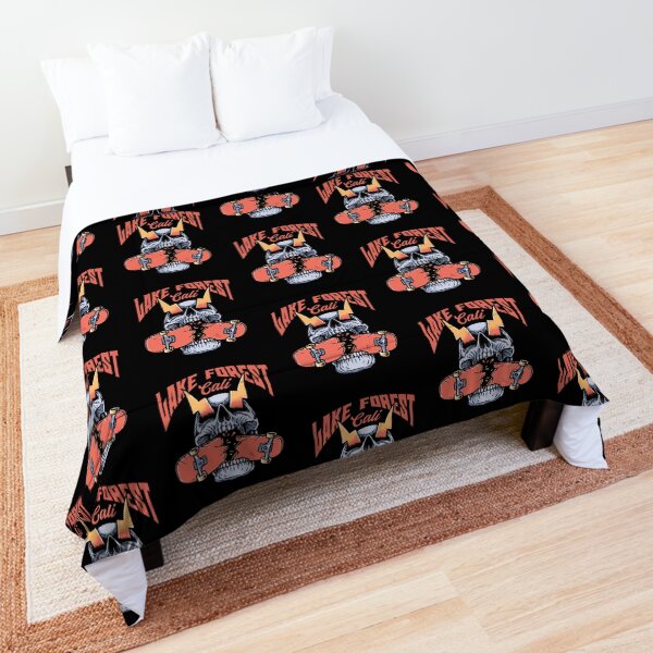 Item preview, Lake Forest California Skateboarding Skull - Orange Text designed and sold by TimelessLocales.