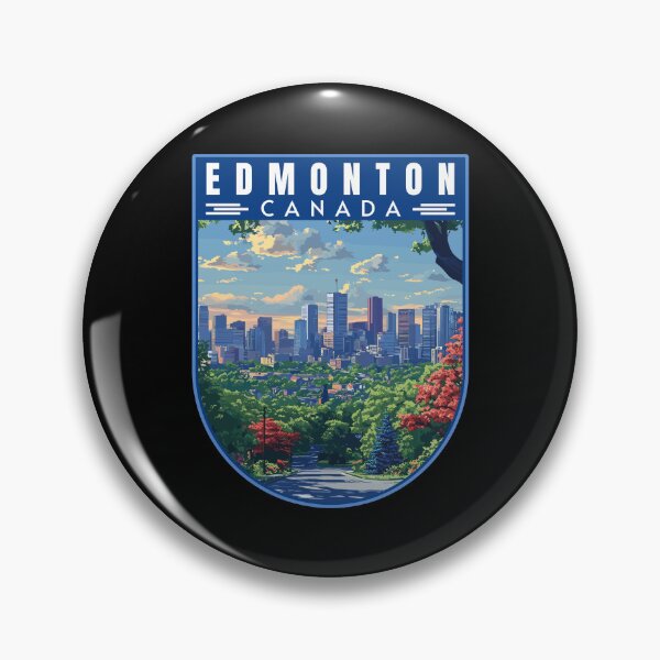 Item preview, Edmonton in Alberta Canada Retro Travel Art Landscape designed and sold by MaateoDesign.