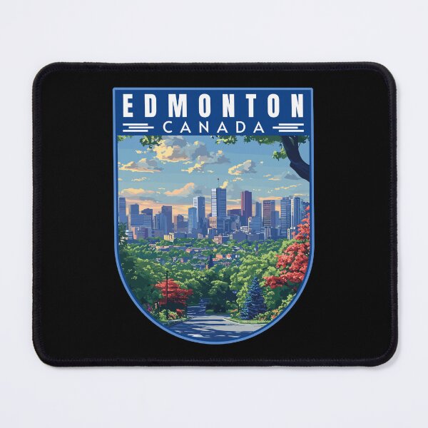 Item preview, Edmonton in Alberta Canada Retro Travel Art Landscape designed and sold by MaateoDesign.