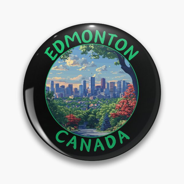 Item preview, Edmonton in Alberta Canada Retro Travel Art Landscape designed and sold by MaateoDesign.
