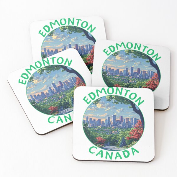 Item preview, Edmonton in Alberta Canada Retro Travel Art Landscape designed and sold by MaateoDesign.