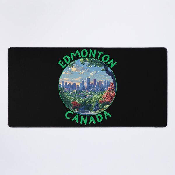 Item preview, Edmonton in Alberta Canada Retro Travel Art Landscape designed and sold by MaateoDesign.