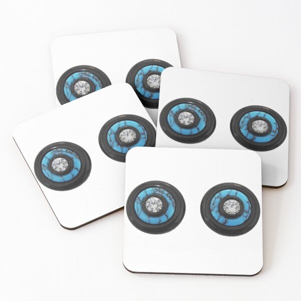 Item preview, Onyx & Turquoise Gemstones Forming Eye Design designed and sold by DigitalGemArt.