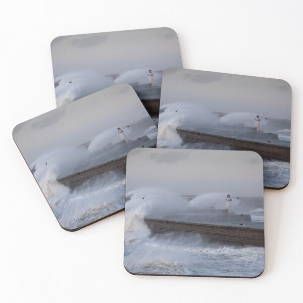 Item preview, Whitehaven Lighthouse under siege from Storm Eowyn designed and sold by RedGrouse.