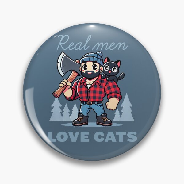 Artikelvorschau, Echte Männer lieben Katzen - Lumberjack entworfen und verkauft von MoonlitMystic.