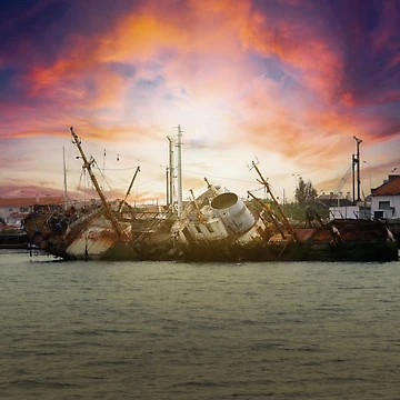 Artwork thumbnail, Stranded ship by luilli