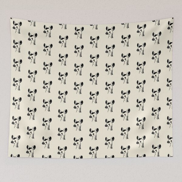 Item preview, Charming Hand-Drawn Okapi Illustration | Minimalist Black-and-White Animal Art designed and sold by happyartworks.