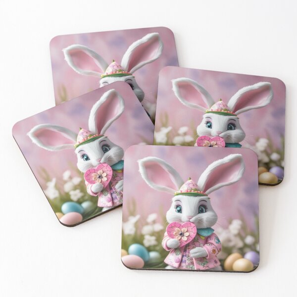Item preview, Cute Easter bunny with heart, Easter 2025, Easter eggs, pink, gift for her, Easter decoration designed and sold by Coolparrotgirl.