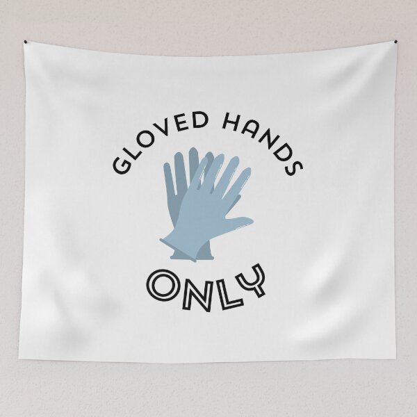 Item preview, Gloved Hands Only Label, Wear Gloves Here designed and sold by quiet-charm.