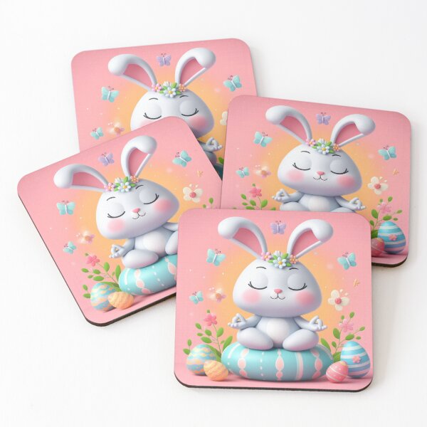 Item preview, Cute Easter bunny meditating, Easter 2025, Easter eggs, Easter decoration designed and sold by Coolparrotgirl.