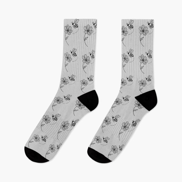Item preview, Minimalist Bee and Flower Line Art designed and sold by Zeemazoo.