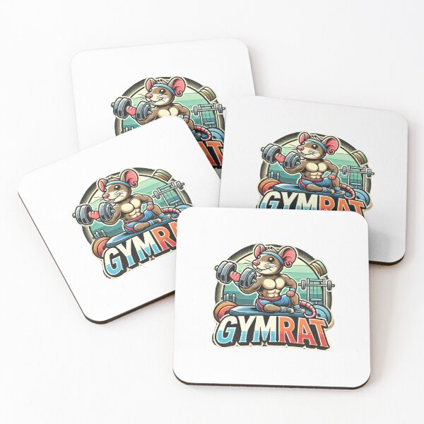 Item preview, Gymrat - Cartoon Rat Lifting Weights designed and sold by Designeerguy.
