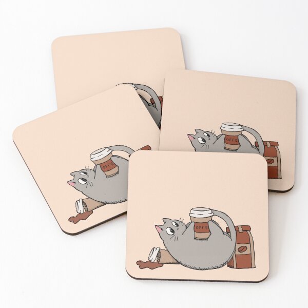 Item preview, Kitty Cat and Coffee designed and sold by Jessiemakescoolthings.