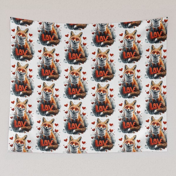Item preview, Love Cute Fox Happy Valentines Day designed and sold by GearGrafix.