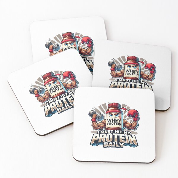 Item preview, I Must Hit My Protein Daily - Cartoon Whey Protein with Boxing Gloves designed and sold by Designeerguy.