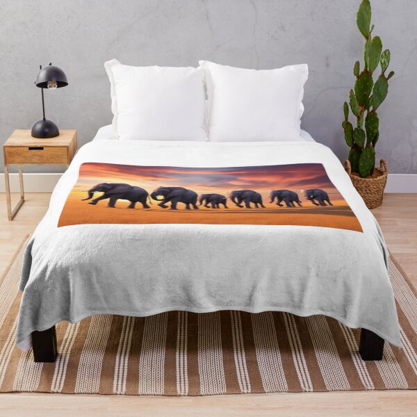 Item preview, A herd of elephants walking through the Kenyan safari at sunset designed and sold by EtCreative.