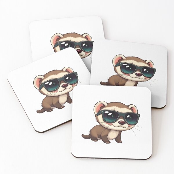 Item preview, Ferret Wearing Cool Sunglasses designed and sold by OhshunStudios.