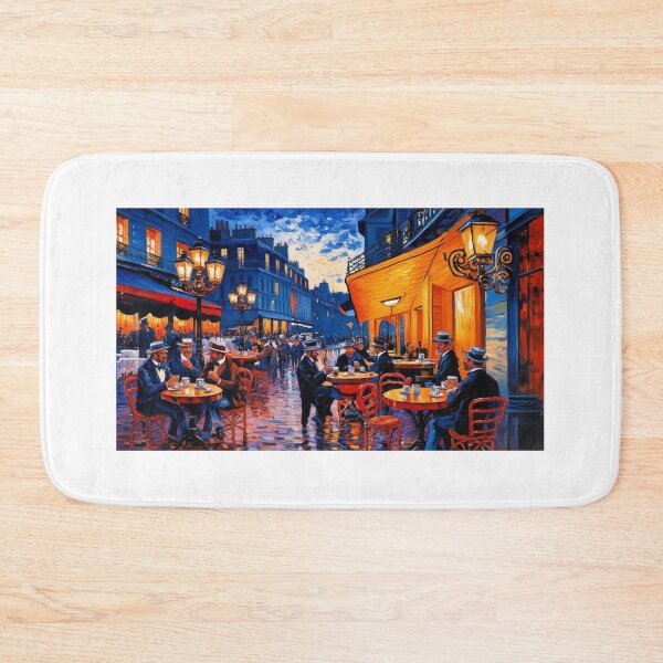 Item preview, A vibrant Parisian cafe terrace at dusk  designed and sold by EtCreative.