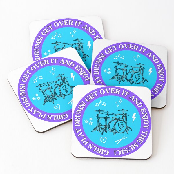Item preview, Girls Play Drums Sticker designed and sold by StudioCerulean.