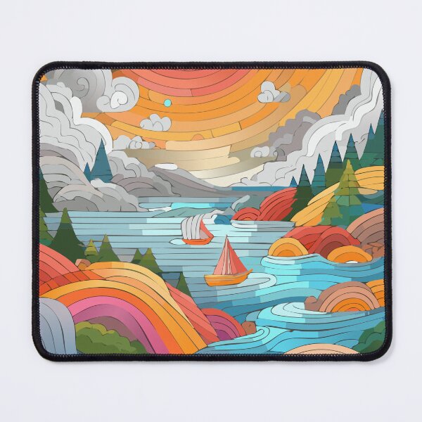Item preview, Sun seacape ocean sea the sky the sun boats trees mountains designed and sold by Beachboy77.