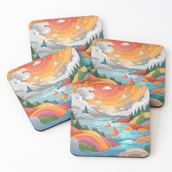 Item preview, Sun seacape ocean sea the sky the sun boats trees mountains designed and sold by Beachboy77.