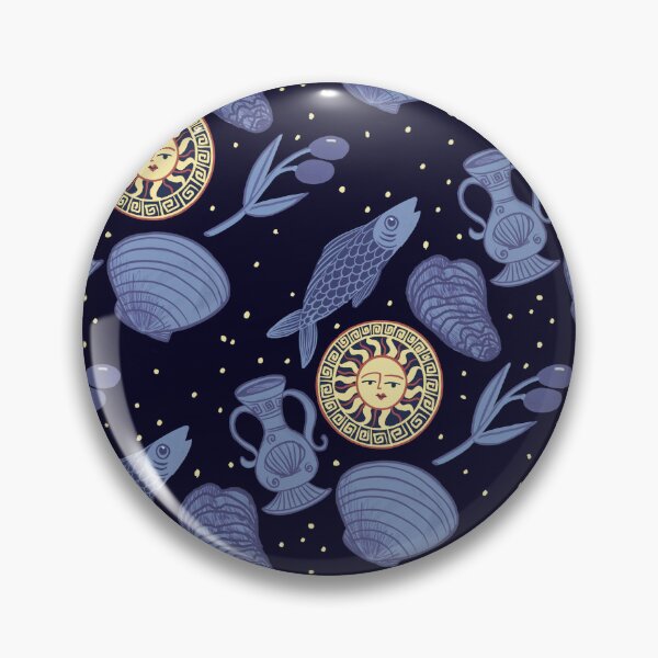 Item preview, Mediterranean midnight blue Dream Pattern – coffee  Sun, Sea, and Olive Aesthetic - Illustration Jemma Jamie Skidmore  designed and sold by Jemma Jamie Skidmore.