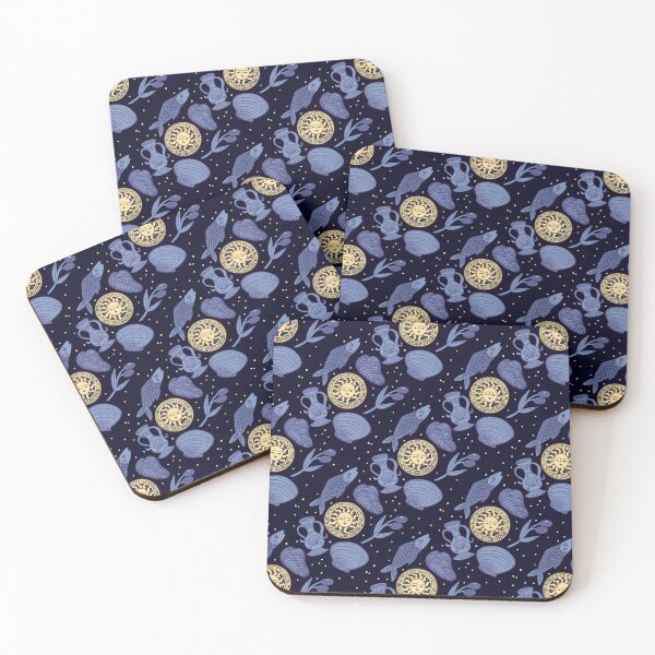Item preview, Mediterranean midnight blue Dream Pattern – coffee  Sun, Sea, and Olive Aesthetic - Illustration Jemma Jamie Skidmore  designed and sold by Jemma Jamie Skidmore.