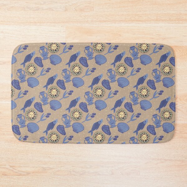 Item preview, Mediterranean Dream Pattern – Coffee  Sun, Sea, and Olive Aesthetic - Illustration Jemma Jamie Skidmore  designed and sold by Jemma Jamie Skidmore.