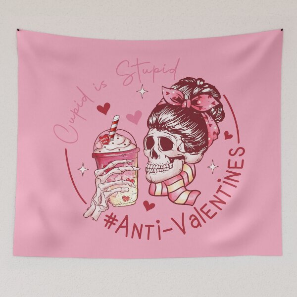 Item preview, cupid stupid skull hearts anti valentine  designed and sold by Gossip Rag.