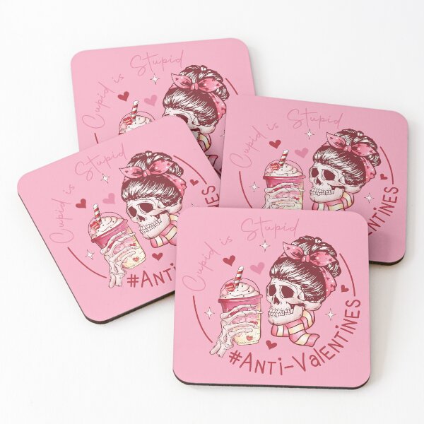 Item preview, cupid stupid skull hearts anti valentine  designed and sold by Gossip Rag.