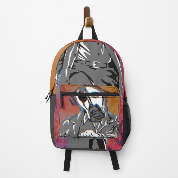 Item preview, meme walking w/ gas mask headphones sticker poster designed and sold by Funt-Case.