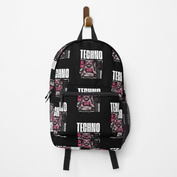 Item preview, TECHNO  - Futute Cat Dj Vibes (White/Pink)  designed and sold by Discothreadz.