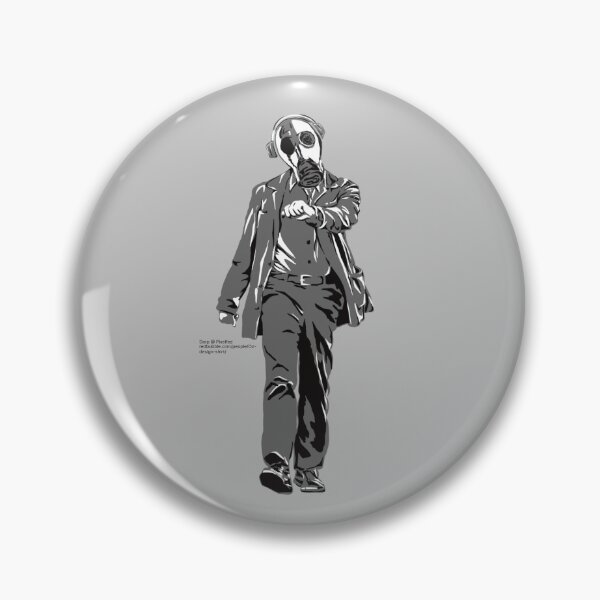 Item preview, meme walking w/ gas mask headphones designed and sold by Funt-Case.