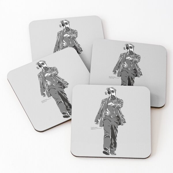Item preview, meme walking w/ gas mask headphones designed and sold by Funt-Case.