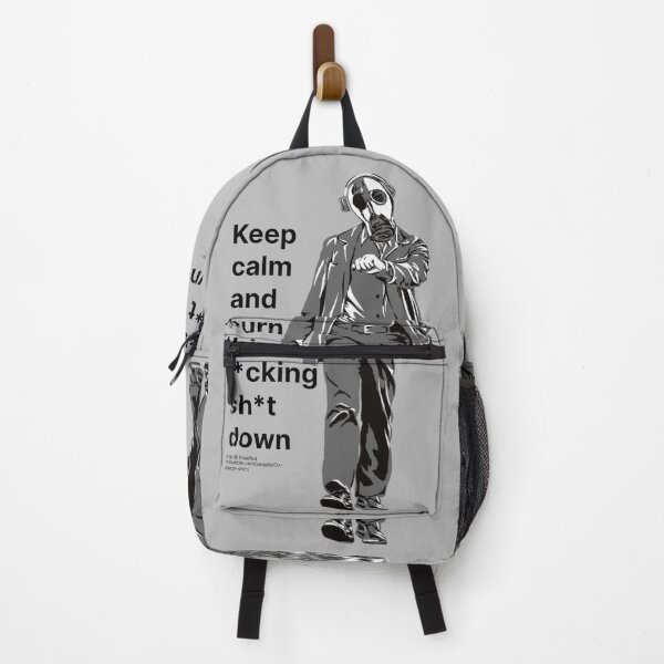 Item preview, Meme walking w/ gas mask headphones burn it down designed and sold by Funt-Case.